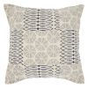 20" Indigo And Ivory Geometric Cotton Throw Pillow