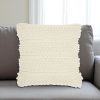 Ivory Textured Dots And Stripes Throw Pillow