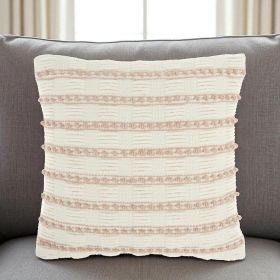 18" Blush Cotton Blend Throw Pillow
