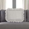 16" X 24" Gray Pillow With Ruffled Edges