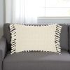 14" X 20" White Cotton Throw Pillow