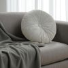 16" X 16" Light Gray Round Velvet