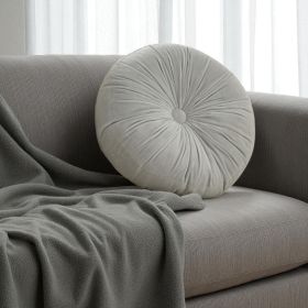 16" X 16" Light Gray Round Velvet