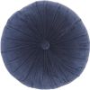 16" X 16" Dark Blue Round Velvet Throw Pillow