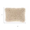14" X 20" Beige Fabric Lumbar Throw Pillow