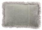 14" X 20" Light Gray Knubby Plush Throw Pillow