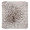 20" Light Gray Shag Accent Throw Pillow