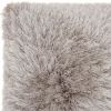 20" Light Gray Shag Accent Throw Pillow