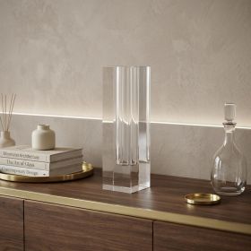 10" Clear Cylinder Crystal Glass Table Vase