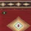 2' X 3' Red And Beige Ikat Pattern Scatter Rug