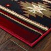 2' X 8' Red And Beige Ikat Pattern Runner Rug