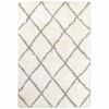 5' X 8' Ivory And Gray Geometric Lattice Area Rug