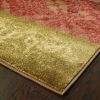 7' X 10' Beige And Brown Floral Block Pattern Area Rug