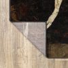 7' X 10' Brown And Black Abstract Geometric Area Rug