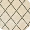 8â€™ Round Ivory And Gray Geometric Lattice Area Rug