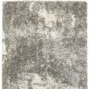 7' X 10' Gray And Ivory Distressed Abstract Area Rug