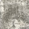 8' Round Gray And Ivory Distressed Abstract Area Rug