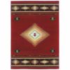 8' X 11' Red And Beige Ikat Pattern Area Rug