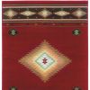 8' X 11' Red And Beige Ikat Pattern Area Rug