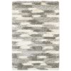 8' X 11' Gray And Ivory Geometric Pattern Area Rug
