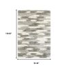 8' X 11' Gray And Ivory Geometric Pattern Area Rug