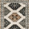 8' Orange And Ivory Runner Rug