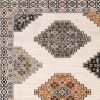 4' X 6' Ivory Black Orange And Gray Geometric Area Rug