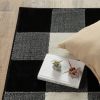4' X 6' Ivory And Black Gingham Area Rug