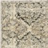 2' X 8' Ivory And Gray Floral Trellis Indoor Runner Rug