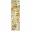 8' Gold And Ivory Runner Rug