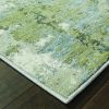 8' Blue And Green Runner Rug