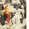 12' Beige Black And Green Abstract Runner Rug