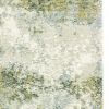 12' Ivory Sage And Teal Abstract Runner Rug