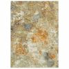 5' X 7' Beige Gold And Ivory Abstract Area Rug