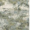 5' X 7' Ivory Sage And Teal Abstract Area Rug