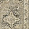 7' X 10' Beige And Gray Medallion Distressed Area Rug