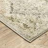 7' X 10' Ivory And Gray Trellis Distressed Area Rug
