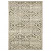 7' X 10' Ivory And Gray Trellis Distressed Area Rug