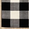 10' X 13' Black And Ivory Gingham Area Rug