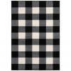 10' X 13' Black And Ivory Gingham Area Rug