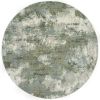 8' Blue Green Round Power Loom Area Rug