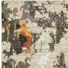 8' X 11' Beige and Black Power Loom Area Rug