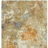 9' X 12' Gold and Ivory Power Loom Area Rug