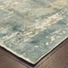 8' X 10' Blue And Gray Abstract Hand Loomed Distressed Area Rug