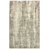8' X 10' Gray And Ivory Abstract Hand Loomed Distressed Area Rug