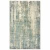 9' X 12' Blue And Gray Abstract Hand Loomed Distressed Area Rug