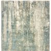 9' X 12' Blue And Gray Abstract Hand Loomed Distressed Area Rug