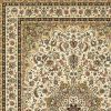 5' X 8' Ivory And Beige Floral Medallion Area Rug