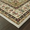 6' X 9' Ivory And Beige Floral Medallion Area Rug