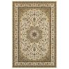 6' X 9' Ivory And Beige Floral Medallion Area Rug